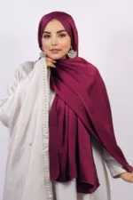 Wine Rose Muna Satin Hijab - Image 2
