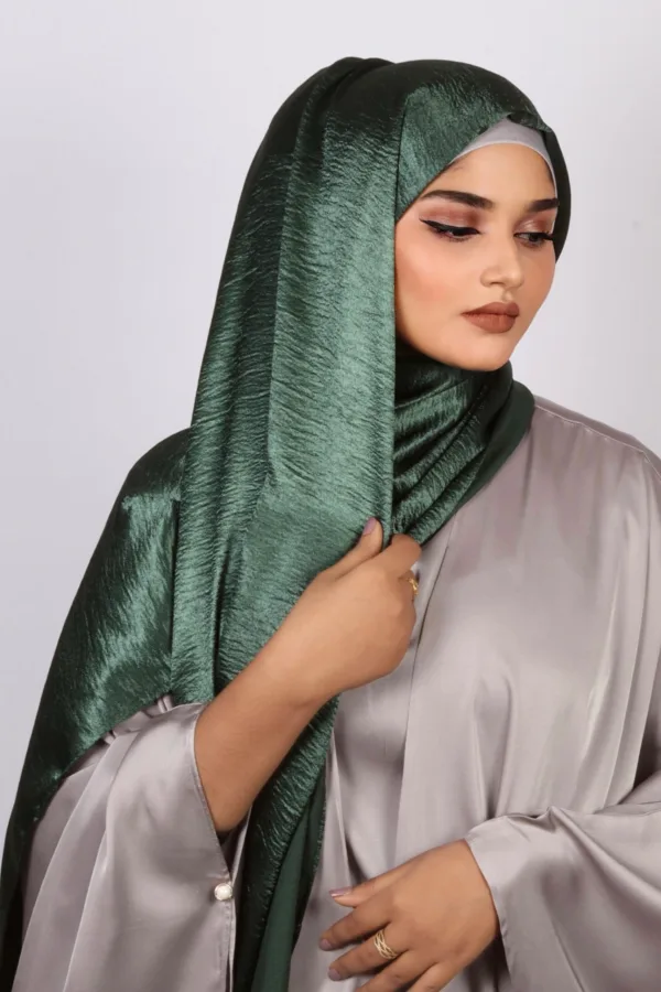 Opal green Marble Satin Hijab - Image 1