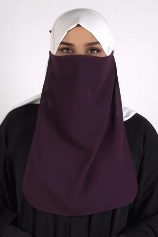 Plum Half Niqab - Image 1