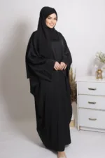 Farasha Kaftan Abaya - Black - Image 3
