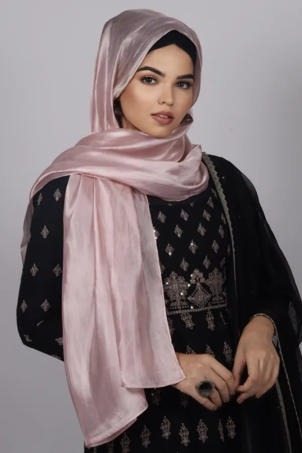 Misty Pink Premium Organza Hijab - Image 2