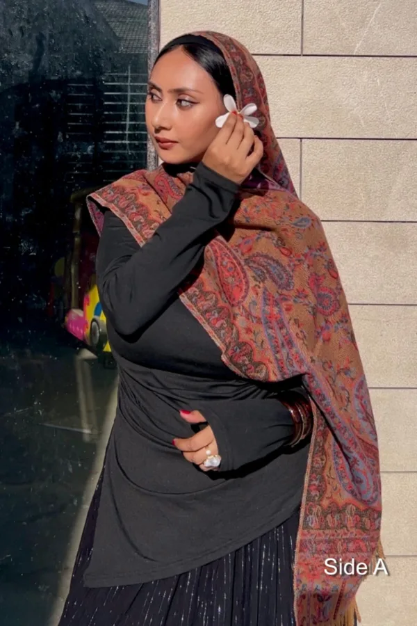 Guldasta Double Sided Pashmina Shawl - Image 5