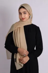 Crème  Shimmer Chiffon Hijab