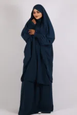 Ehram Firdaus Jilbab 2-Piece Set with In-Built Niqab - Teal - Image 3