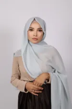 Powder Blue Premium Chiffon Hijab - Image 2