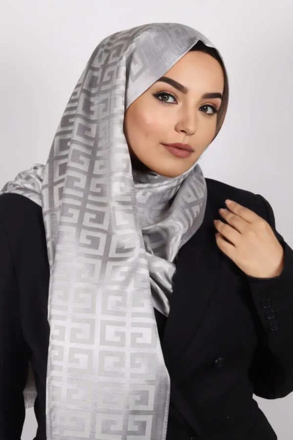 45636F38-BC48-4251-84E0-C61D5551D76F-1.jpeg Athena Viscose Silk Greek Print Hijab - Image 1