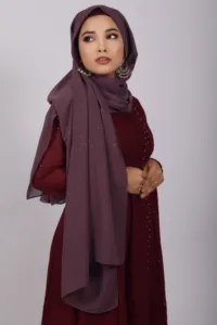 Dusty Berry Glitter Chiffon Hijab