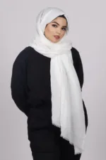 Snow White Premium Crinkled cotton Hijab - Image 2