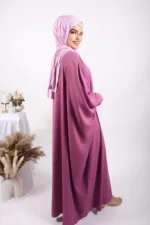 Parisa Kaftan Abaya with Zipper - Barbie - Image 3