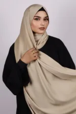 Vintage Beige Medina Silk Hijab - Image 3
