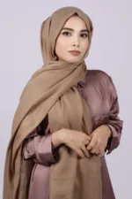 Khaki Classic Cotton Hijab - Image 2