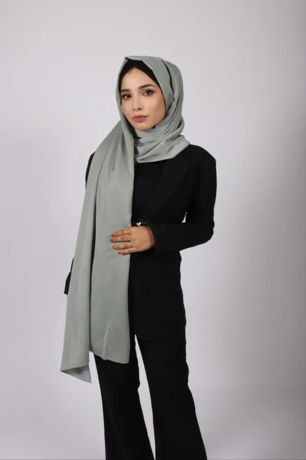 Mint Turkish Satin Hijab - Image 1