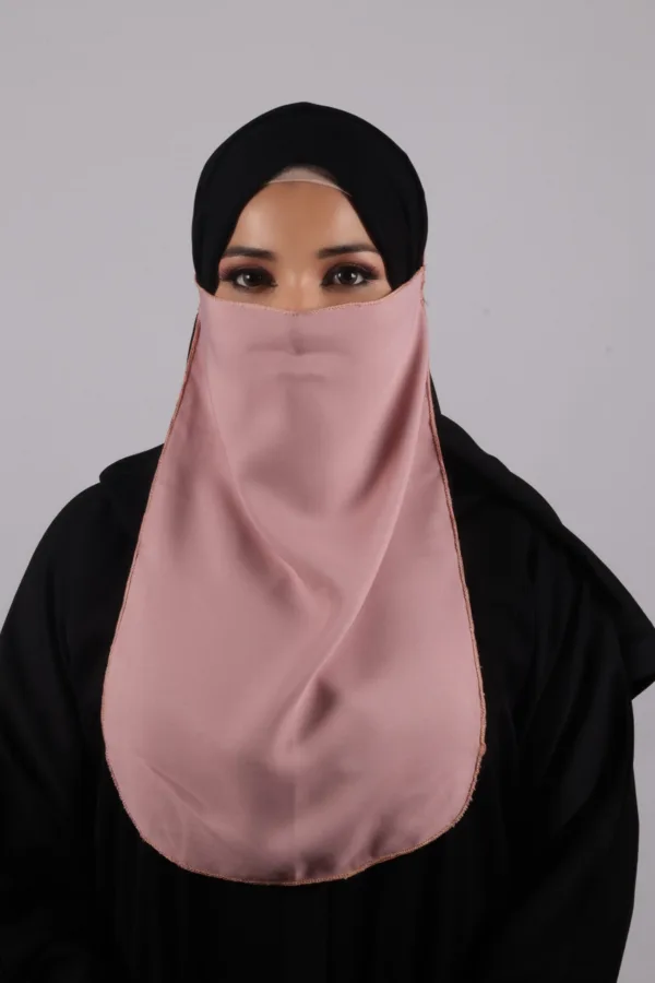 4B4505B2-6ED2-4FD9-8731-8AA501FC0B27-1.jpeg Dusky Rose Half Niqab - Image 1