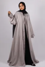 Ariana Full Umbrella Pleat Front Open with Black Diamond Trim - Sandstone - Image 4