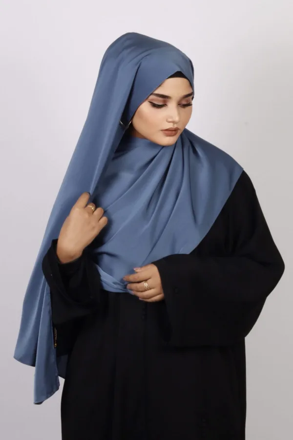 Nirvana Blue Medina Silk Hijab - Image 3