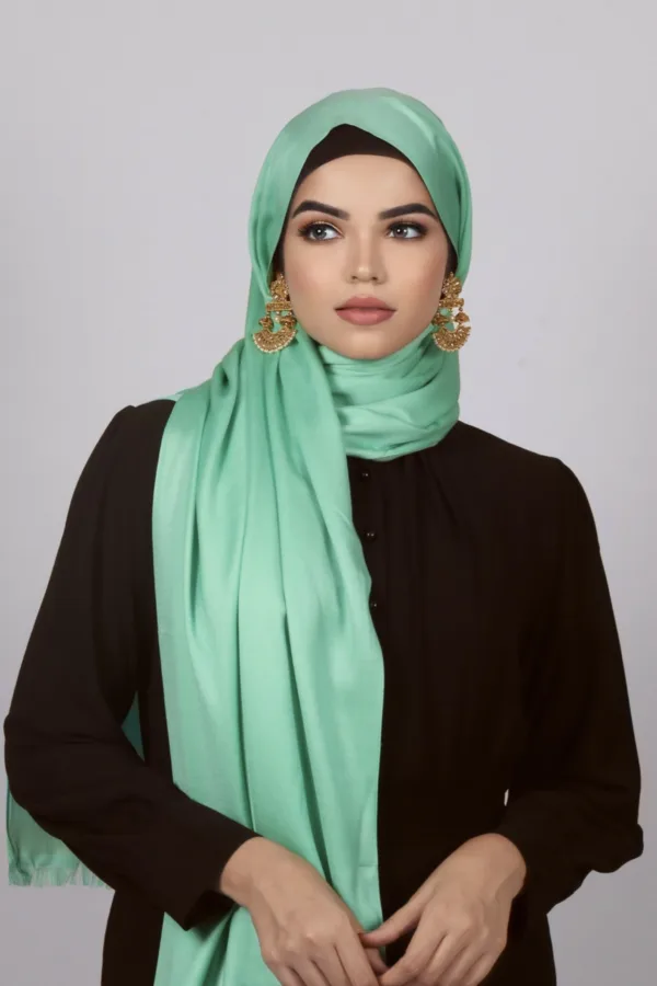Mint Rush Luxe Silk Hijab - Image 2