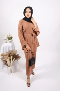 Valerie Premium 2-piece Co-Ords Set Modest Wear - Tan