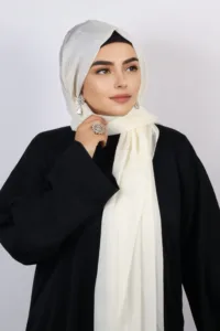 Ivory Shimmer Chiffon Hijab