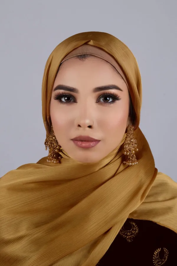 Vintage Gold Muna Satin Hijab - Image 2