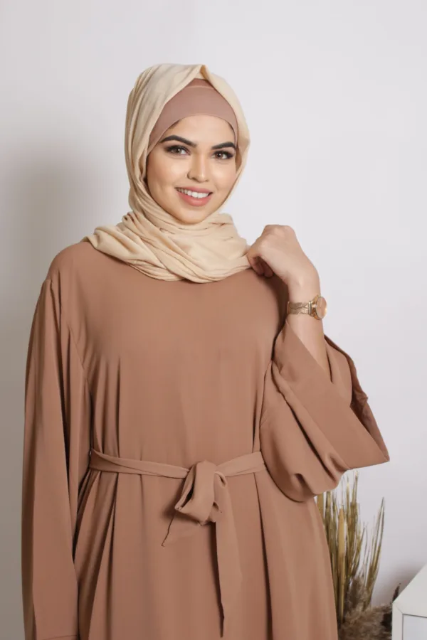 Eve Classic Abaya Dress - Tan - Image 2