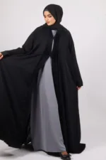 Ariana Full Umbrella Pleat Front Open with Black Diamond Trim - Midnight - Image 6