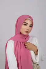 French Pink Premium Chiffon Hijab - Image 2