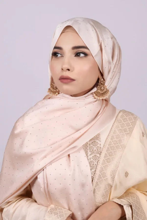 5339E39C-4B73-4AE9-AF80-10C99D545F2E.jpeg Blush Rhinestone Silk Hijab - Image 1