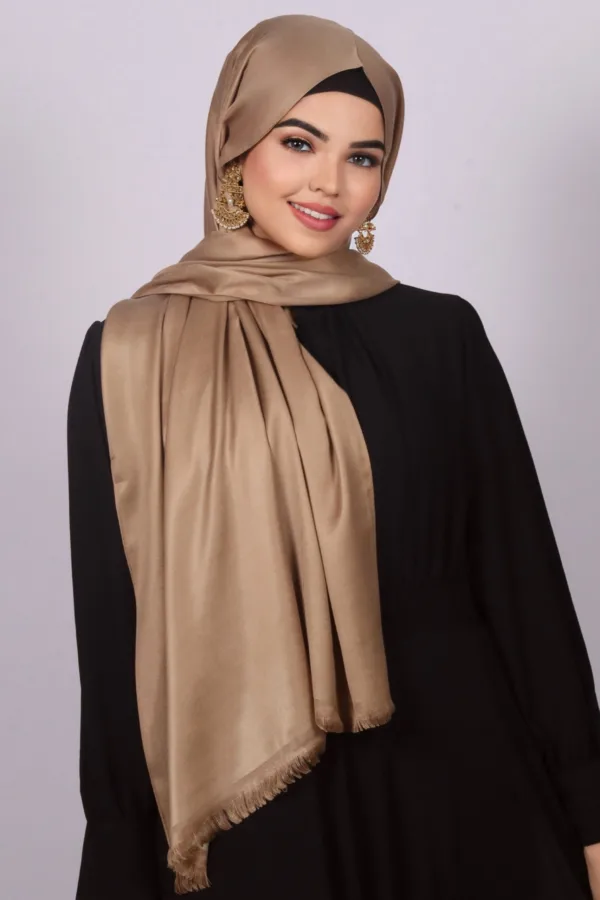 Toffee Luxe Silk Hijab - Image 2