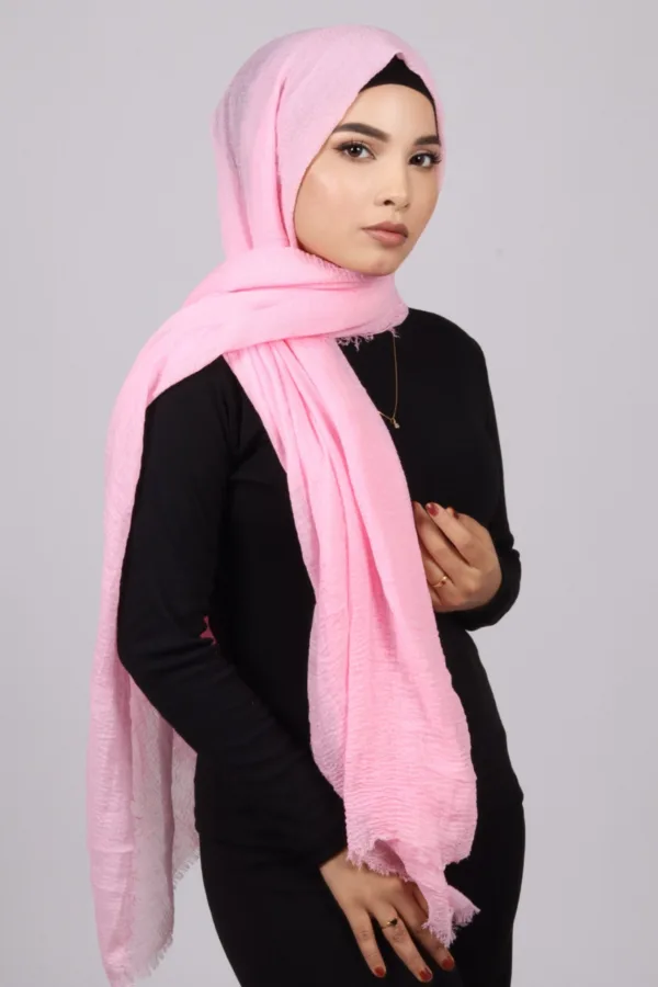 Cotton Candy Crinkled Cotton Hijab - Image 2
