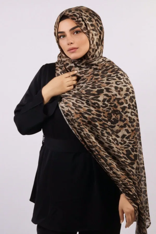 Wild Javan Modal Leopard Print Hijab - Image 4