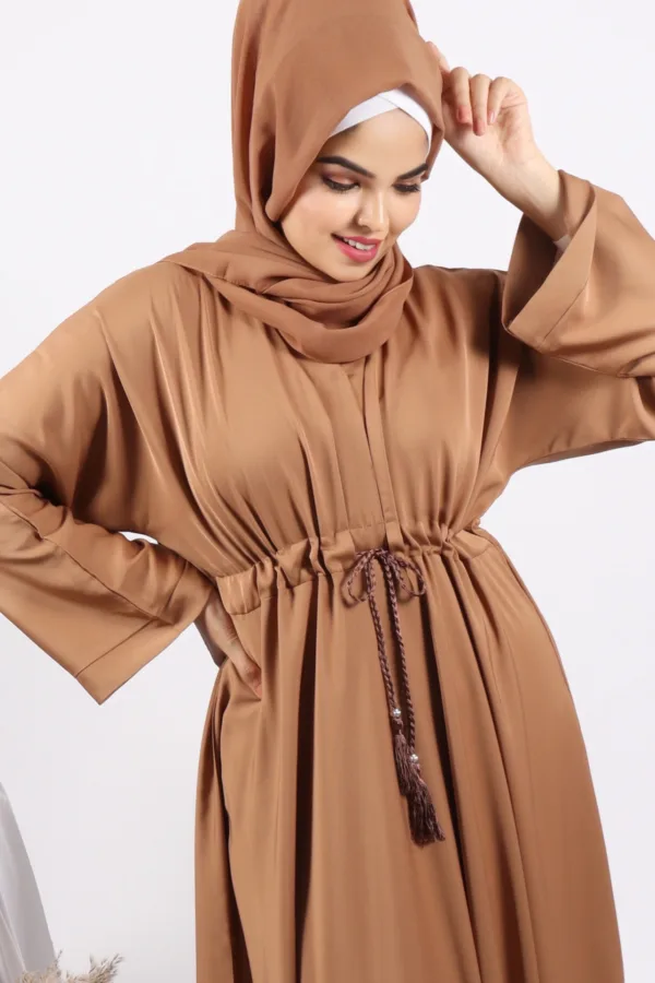 Amaira Flared Emirati Abaya - Tan - Image 5