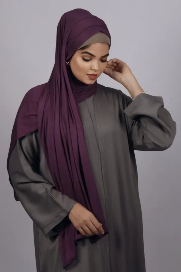Raspberry  Lilac Classic Jersey Hijab - Image 2