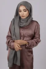 Gunmetal Grey Classic Cotton Hijab - Image 2