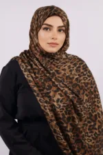 Raw Amber Modal Leopard Print Hijab - Image 3