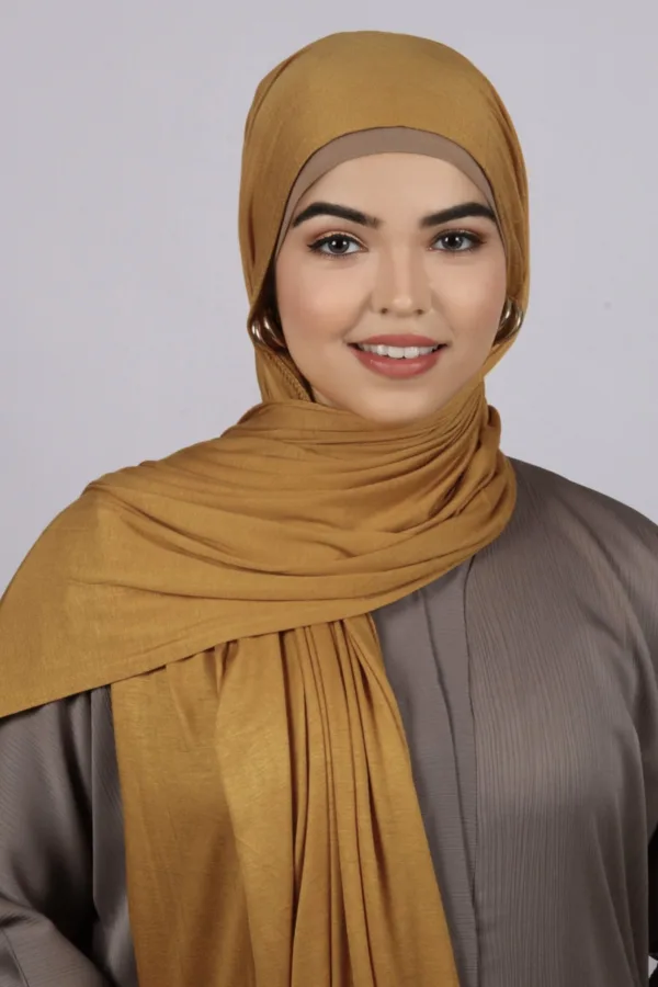 Gold Classic Jerssey Hijab - Image 2