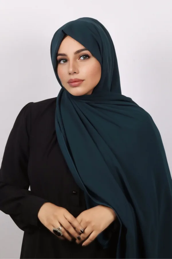 5926E87C-4FB7-440C-8CCA-390DA9C52521-1.jpeg Turkish Teal Supreme Georgette Hijab - Image 1