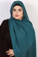 Peacock Shimmer Chiffon Hijab - Image 3