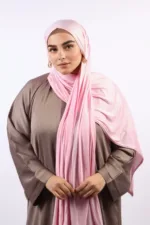 Baby Pink Classic Jersey Hijab - Image 2