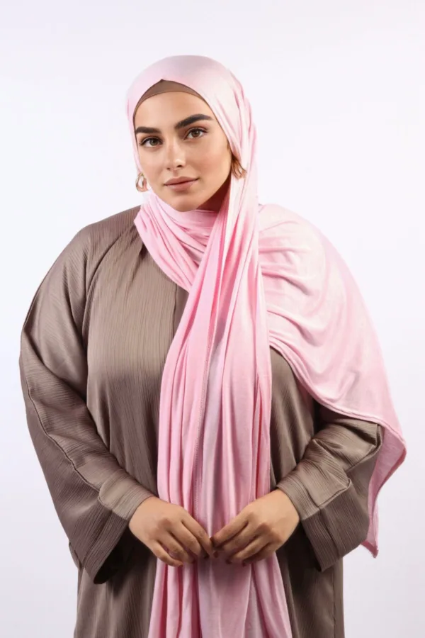 Baby Pink Classic Jersey Hijab - Image 2