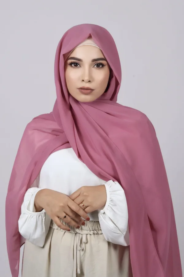 Blush Pink Premium Chiffon Hijab - Image 1