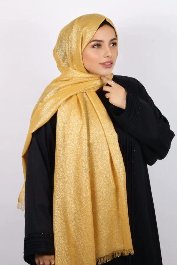 Perfect Gold Premium Zari Hijab - Image 2