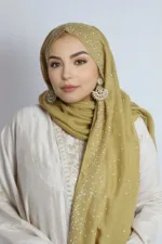 Sandalwood Cotton Stone Drop Hijab - Image 3