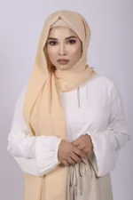 Custard Premium Chiffon Hijab - Image 2