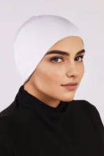 White Comfort Fit Tube Hijab Cap - Image 2