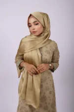 Soft Gold Muna Satin Hijab - Image 3