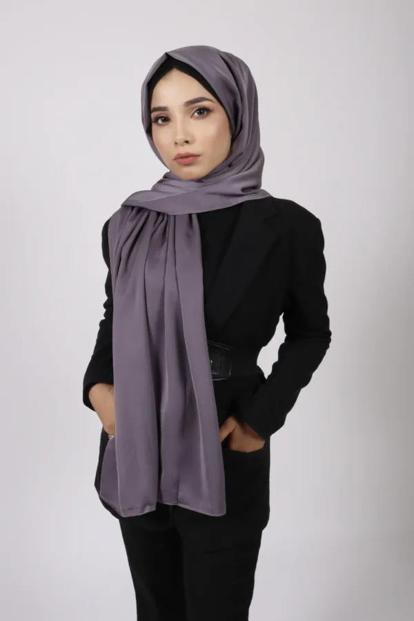 Blueberry Turkish Satin Hijab - Image 2