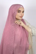 Bubblegum Lilac Moon Drop Chiffon Hijab - Image 2