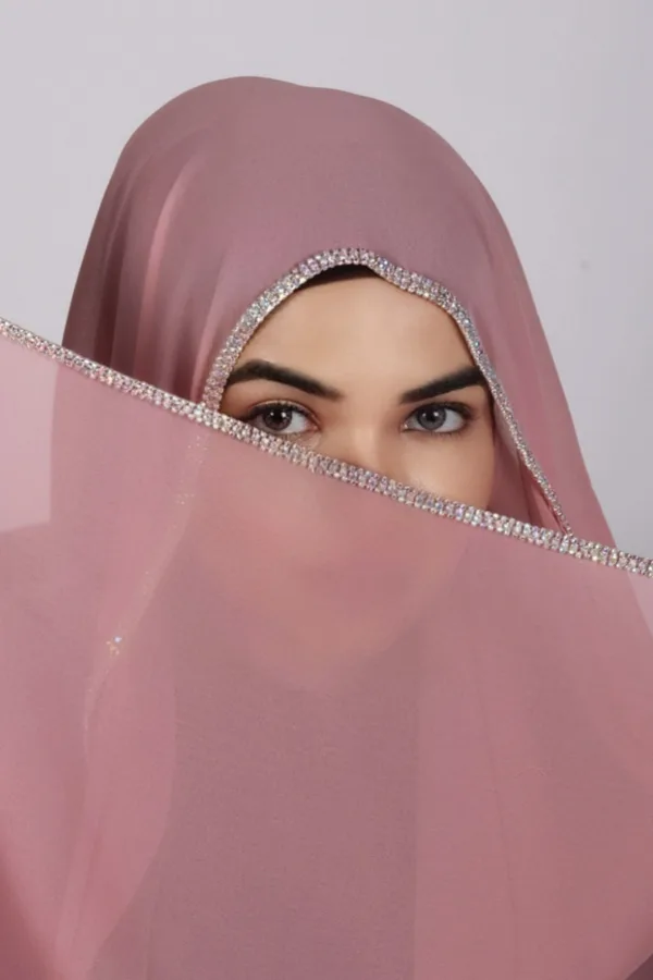 Pink Crystal Hijab - Image 2