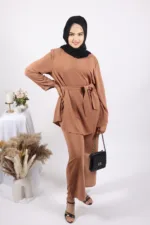 Valerie Premium 2-piece Co-Ords Set Modest Wear - Tan - Image 4