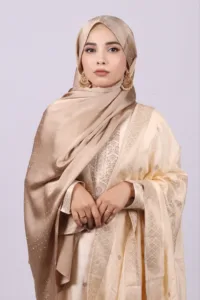Vintage Gold Rhinestone Silk Hijab